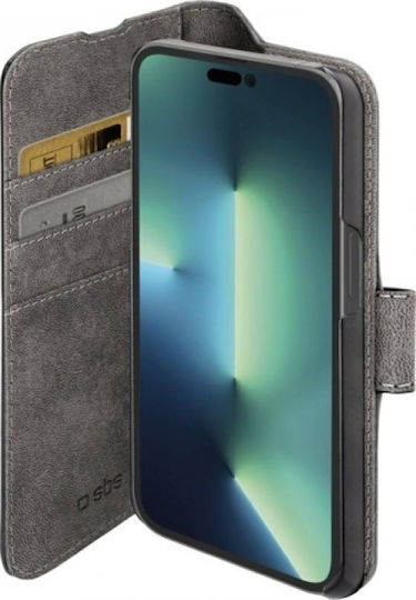 SBS Brieftasche Synthetisches Leder Schwarz (iPhone 14 Pro)