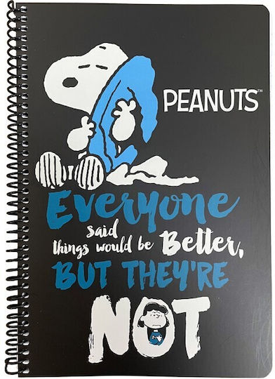 Τετραδιο Σπιραλ Bmu Peanuts Snoopy Β5 17χ25 2θεμ 70φ Rebel Pose 365-07402 Peanuts