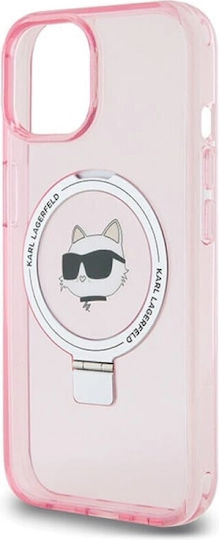 Karl Lagerfeld Choupette Head Magsafe Back Cover Πλαστικό Ροζ (iPhone 15)