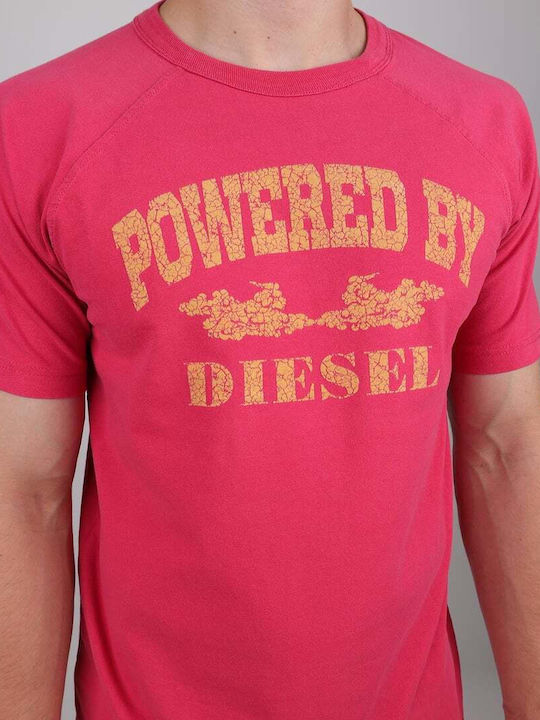 Diesel Ανδρικό T-shirt Κοντομάνικο Ροζ