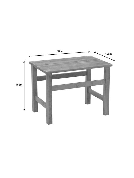 Summrine Sitting Room Outdoor Free Standing Wood Table Natural 60x40x45cm