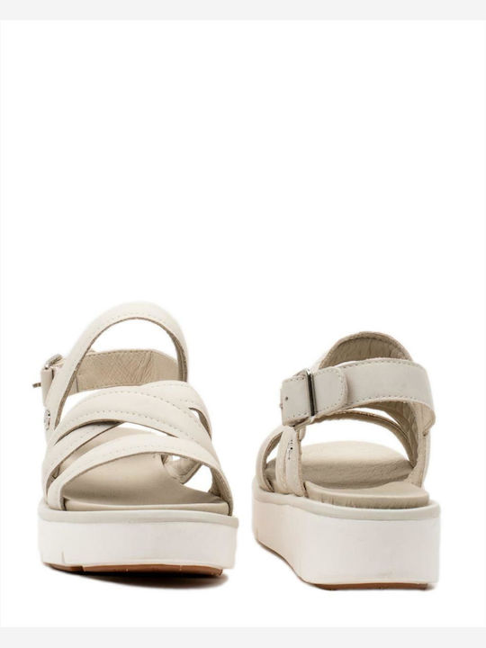 Women's Leather Platform Shoes White