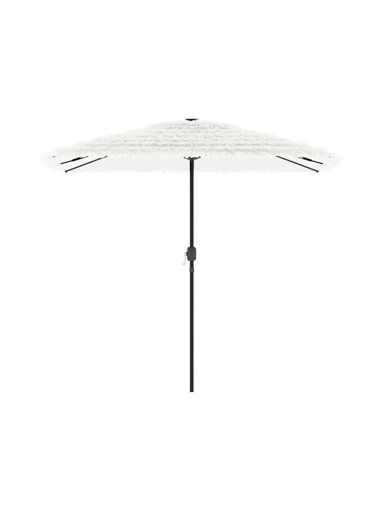 Round Metal White Garden & Terrace Parasol 2.48m