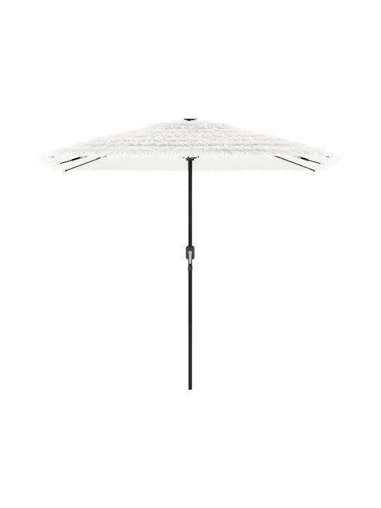 Round Metal White Garden & Terrace Parasol 2.48m