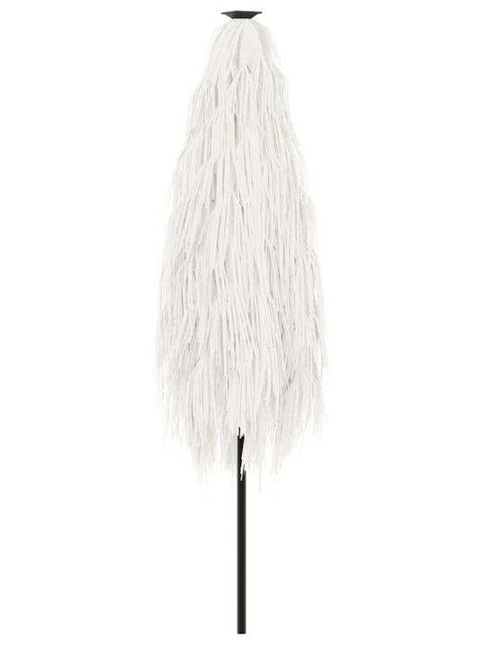 Round Metal White Garden & Terrace Parasol 2.48m