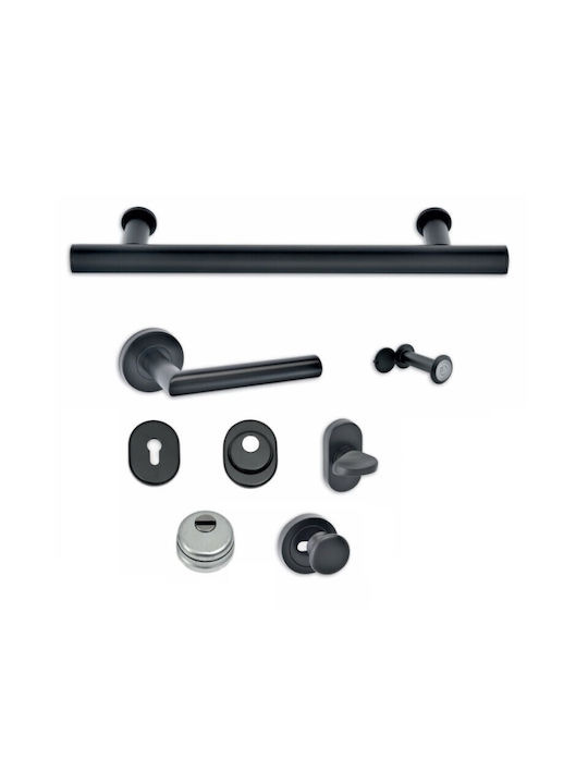 Set of Door Handles Best Sd103 Nickel Black Matte Black Matte Best Alloy Pewter