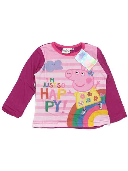 Peppa Pig Pijama pentru copii De iarnă De bumbac Raspberry