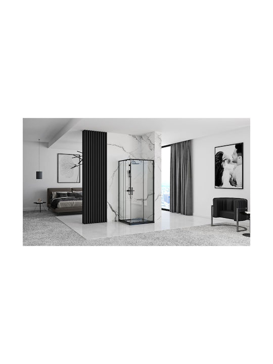 Rea Kabine für Dusche 90x190cm Schwarz