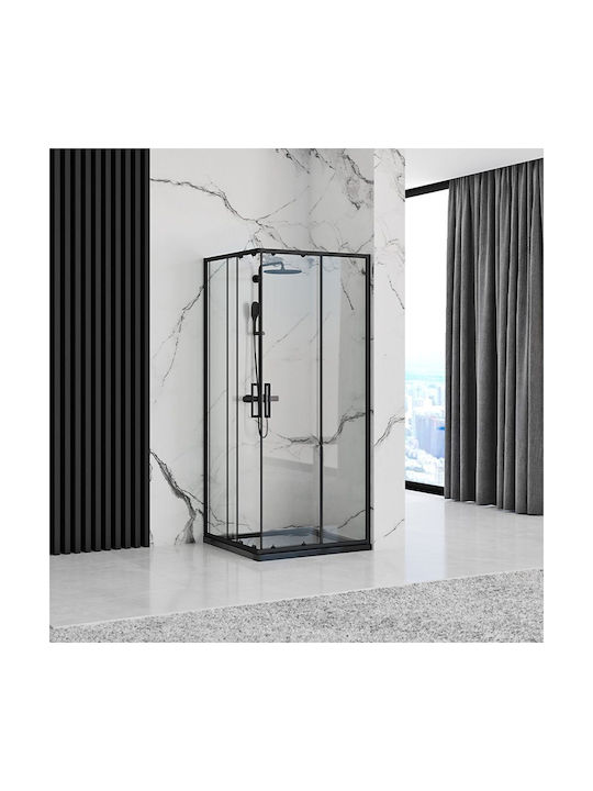 Rea Kabine für Dusche 90x190cm Schwarz