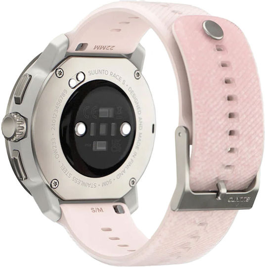 Suunto Race S Неръждаема стомана 45мм Водоустойчив Смартчасовник с Пулсомер (Powder Pink)