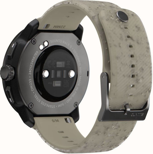 Suunto Race S Stainless Steel 45mm Waterproof Smartwatch with Heart Rate Monitor (Gravel Gray)