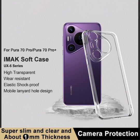 Imak Ux-5 Series Soft Umschlag Rückseite Silikon Transparent (Huawei Pura 70 Pro)