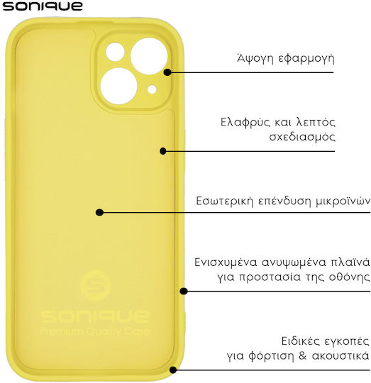 Sonique Back Cover Silicone / Fabric Yellow (Redmi A3)