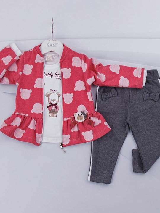 Sani Kids Kids Set with Leggings Winter 3pcs Red