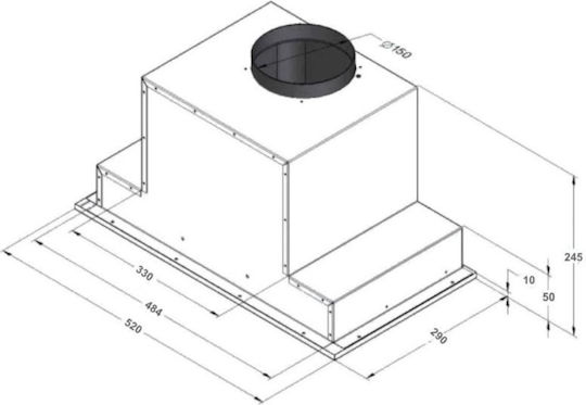 Delux Vent Hood KTB 5220 B-PB 750m³/h Каминен аспиратор 60см Inox
