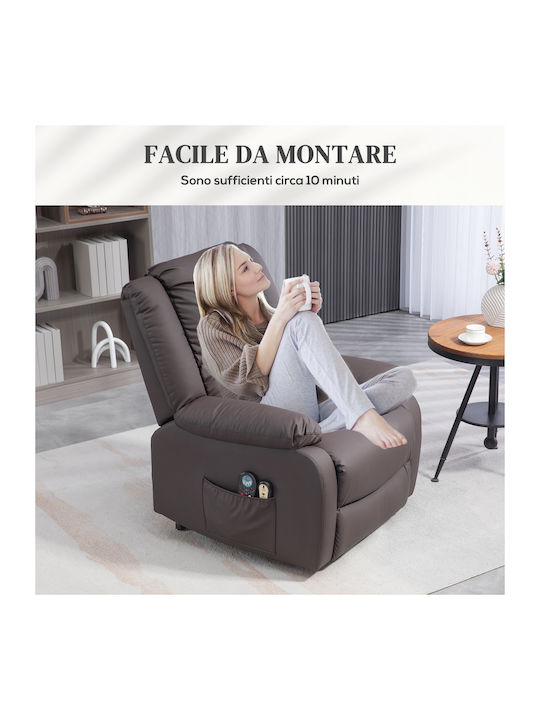 Πολυθρόνα Relax Massage Καφέ 89x93x105cm