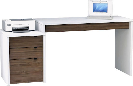 Επαγγελματικό Γραφείο Edelweiss 120x60x75εκ. Λευκό/καρυδί