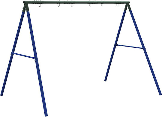 Vidaxl Outdoor Swing Frame with 6 Hanging Hooks Blue Steel
