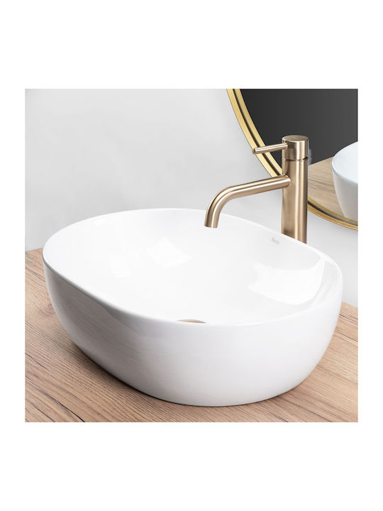 Rea Countertop Sink Ceramic 49x35x14cm White