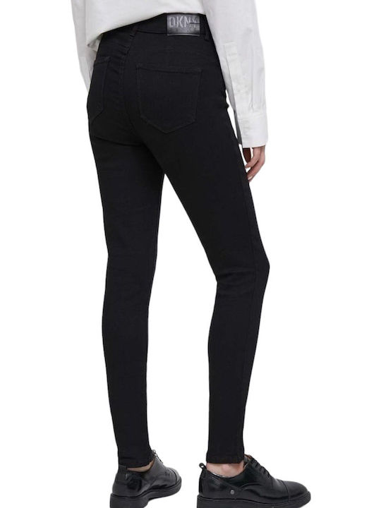 DKNY Ψηλόμεσο Γυναικείο Jean Παντελόνι σε Skinny Εφαρμογή Μαύρο