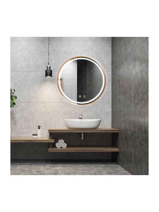 Tutumi Round Bathroom Mirror Led made of Plastic 60x60cm Pink
