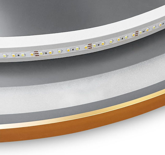 Tutumi Кръгло Огледало За Баня LED От Пластмаса 50x50см Розово
