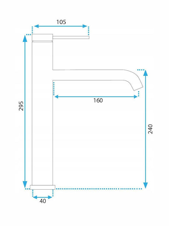 Rea Mixing Tall Sink Faucet Gold