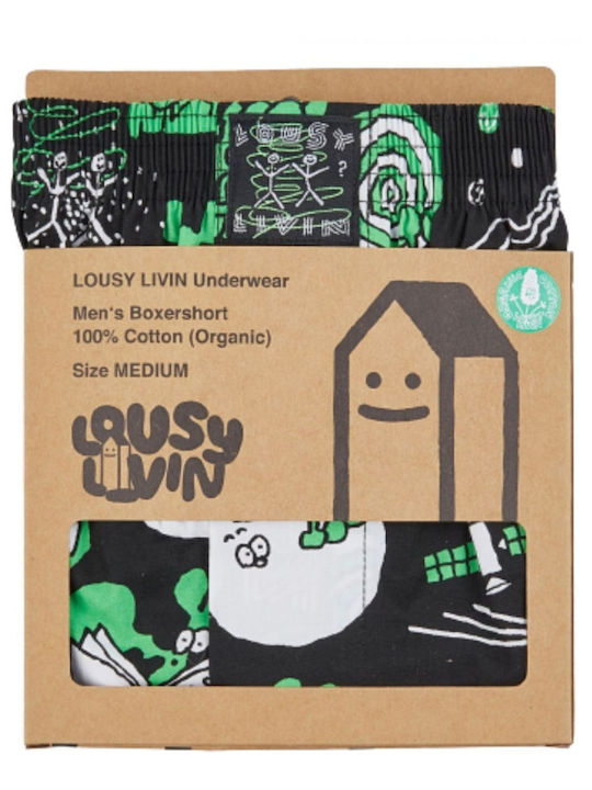 Lousy Livin Herren Boxershorts Black / Green 1Packung