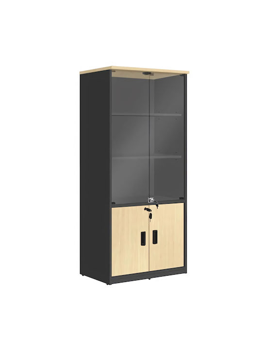 Bücherregal Galax Natur/Anthrazit 80x40x180cm