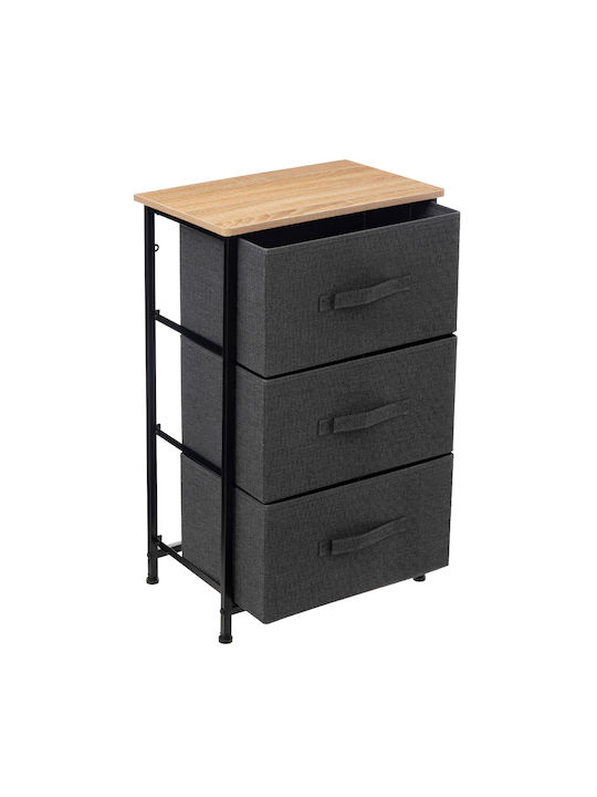 Metallic Chest of Drawers D.grey 45x30x73cm