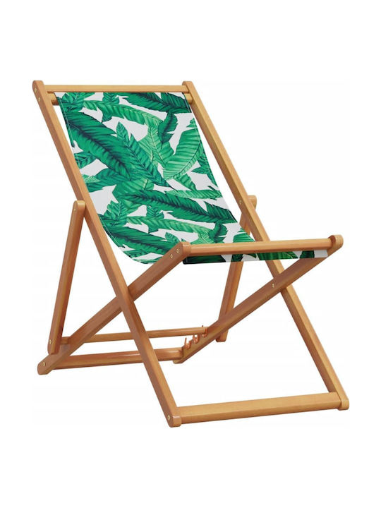 Deckchairs Wooden with Green Fabric 2pcs 62x98x62cm