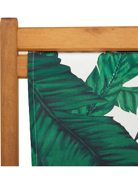 Deckchairs Wooden with Green Fabric 2pcs 62x98x62cm