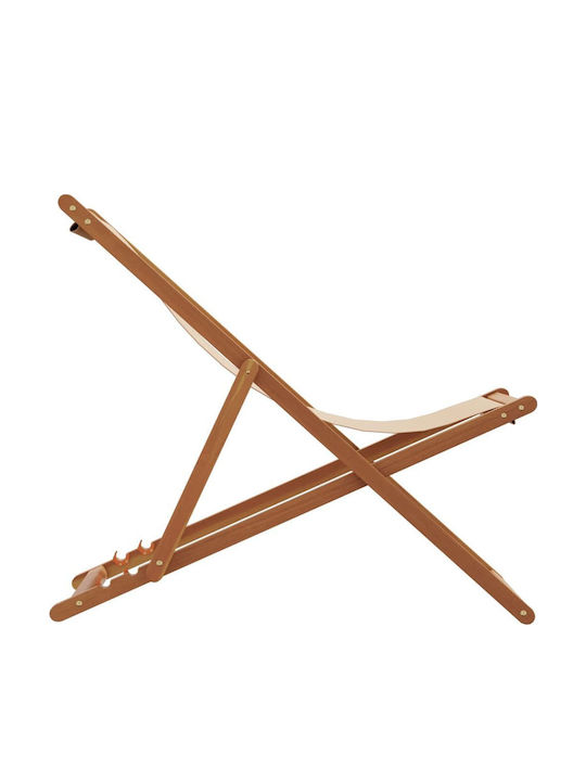Deckchairs Wooden with Beige Fabric 2pcs 62x98x62cm
