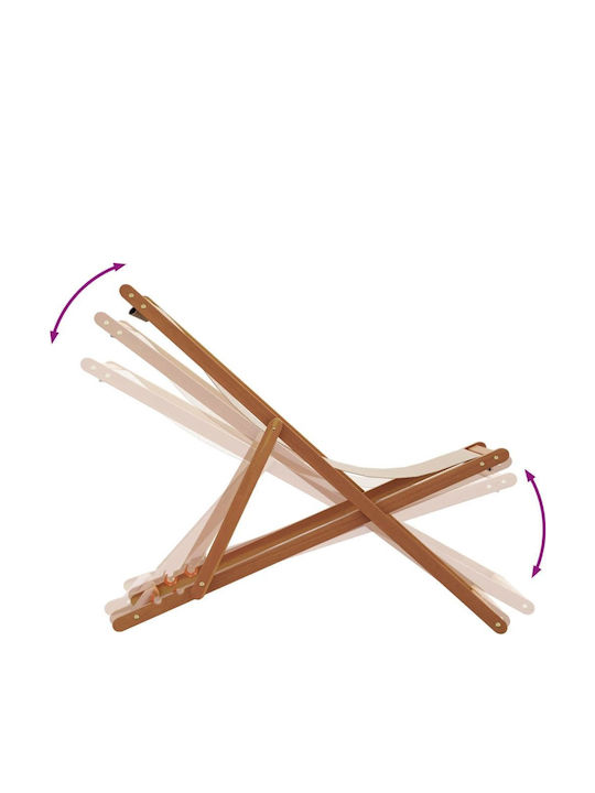 Deckchairs Wooden with Beige Fabric 2pcs 62x98x62cm