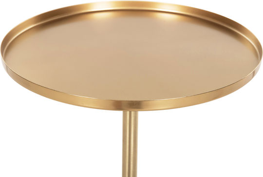 Round Side Table Kappur Made of Solid Walnut Wood with Metal M38xW38xH62cm