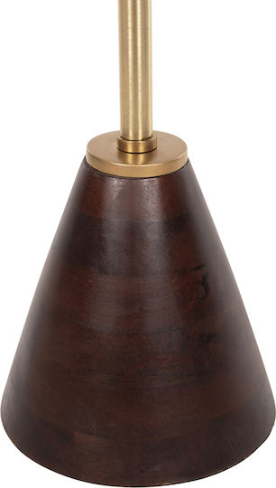 Round Side Table Kappur Made of Solid Walnut Wood with Metal M38xW38xH62cm