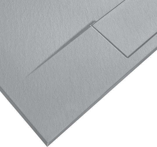 Rea Quadratisch Künstlicher Stein Dusche x90cm Gray Rea Quadratisch Künstlicher Stein Dusche x90cm Gray