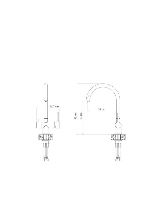 Quadron Kitchen Faucet Counter Copper