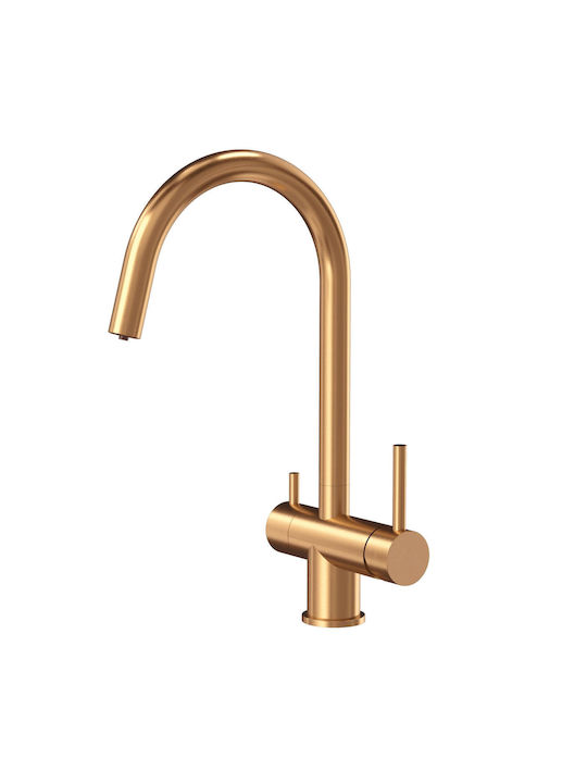 Quadron Kitchen Faucet Counter Copper