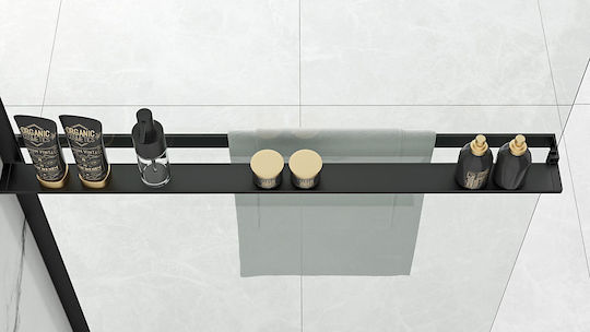 Towel Rack Evo Black Shelf Shower Walls