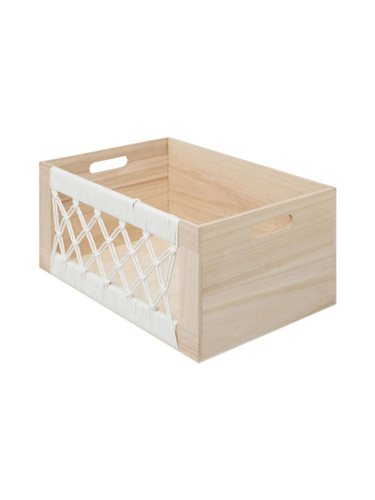 Atmosphera Child Storage Box Made of Wood Australie Beige 36x18x26cm 3 Pieces