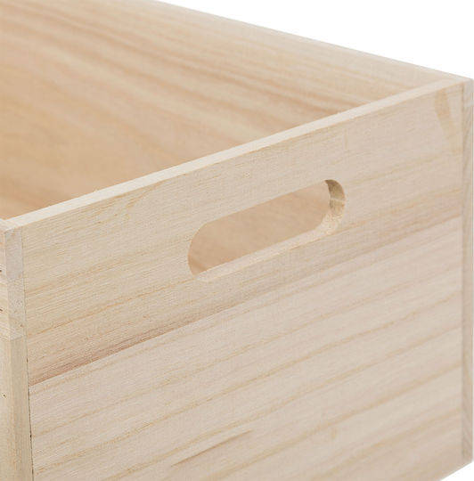 Atmosphera Child Storage Box Made of Wood Australie Beige 36x18x26cm 3 Pieces