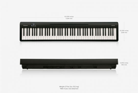 Roland Electric Stage Piano FP-10 with 88 Dynamically Keys Built-in Speakers and Connection with Headphones and Computer Black