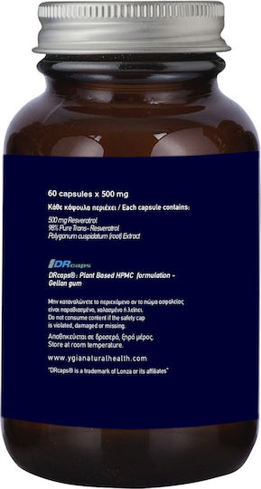 Ygia 98% Trans-Resveratrol 500mg 60 Vegetable Capsules