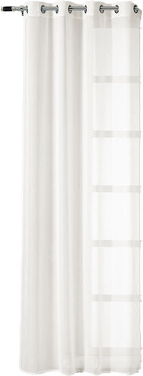 Easy Home Mandolin White Curtain with Grommets 140x260cm