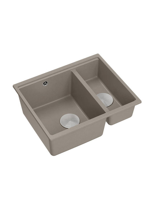 Quadron Drop-In Spüle aus Verbundgranulat B56xT46cm Beige