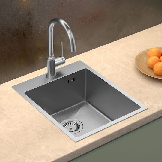 Quadron Ένθετος Νεροχύτης Inox Brushed Μ46xΠ58cm Ασημί