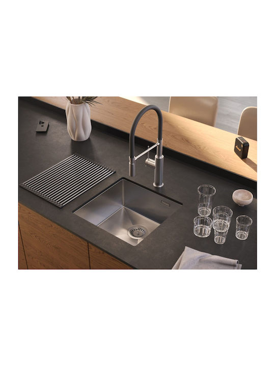 Quadron Ένθετος Νεροχύτης Inox Brushed Μ44xΠ44cm Ασημί