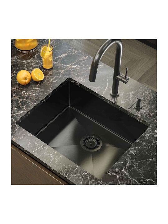 Quadron Ένθετος Νεροχύτης Inox Μ54xΠ44cm Γκρι