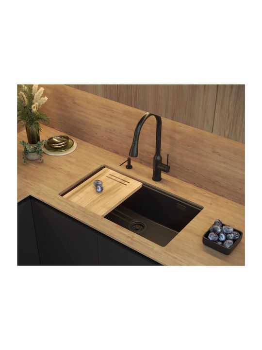 Quadron Drop-In Sink Synthetic Granite W76xD44cm Gray